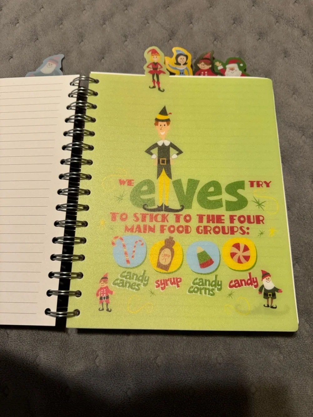 NEW Elf Themed Spiral Notebook and Pen
